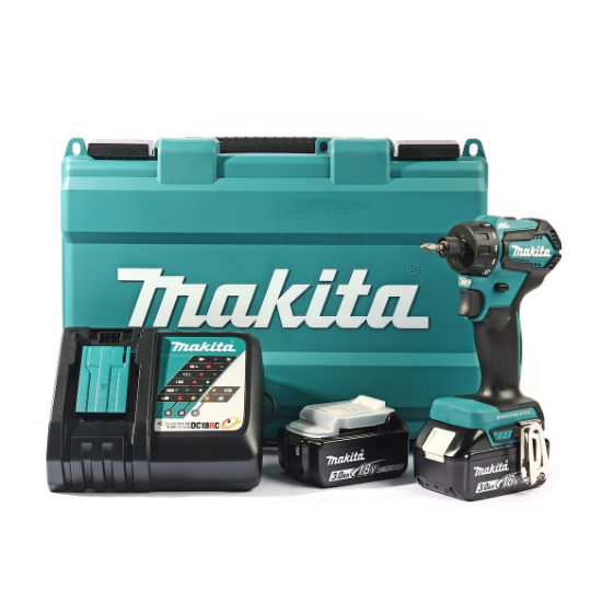 MAKITA สว่านไขควงคลัช 18 โวลต์ ขนาด 1/4 นิ้ว รุ่น DDF083RFE แรงบิดหมุน 40 นิวตันเมตร รวมแบตเตอรี่และแท่นชาร์จ 