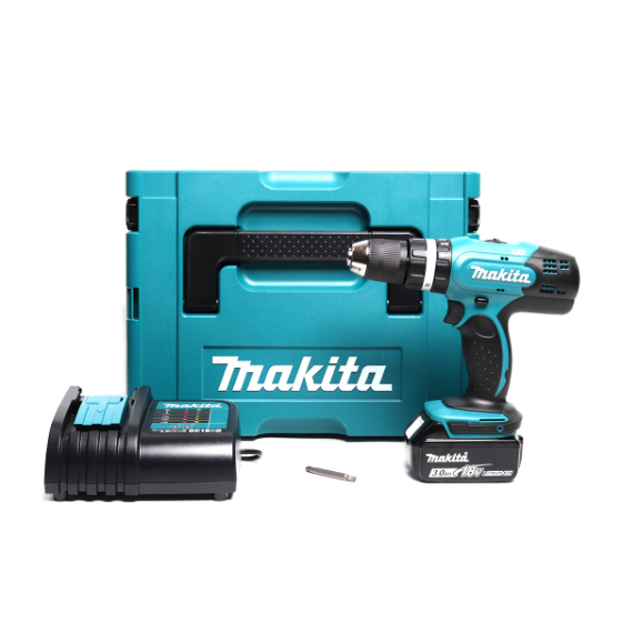 MAKITA สว่านกระแทกไร้สาย 18 โวลต์ ขนาด 13 มม. (1/2 นิ้ว) รุ่น DHP453SF1J