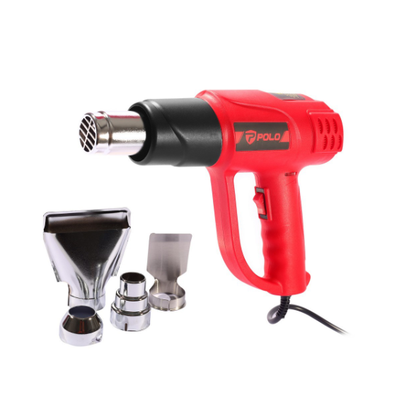 POLO เครื่องเป่าลมร้อนไฟฟ้า กำลังไฟ 2,000 วัตต์ อุณหภูมิสูงสุด 60-600°C รุ่น QG-001