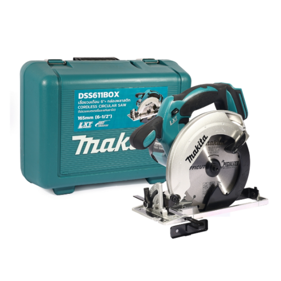 MAKITA เลื่อยวงเดือนไร้สาย 18 โวลต์ 165 มม. รุ่น DSS611BOX ความเร็วรอบ 3,700 รอบ/นาที ไม่รวมแบตเตอรี่-แท่นชาร์จ