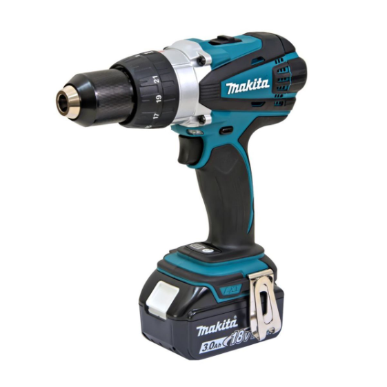 MAKITA สว่านไขควงไร้สาย 18 โวลต์ ขนาด 1/2 นิ้ว รุ่น DDF-458RFE แรงบิดหมุน 84 นิวตันเมตร รวมแบตเตอรี่และแท่นชาร์จ