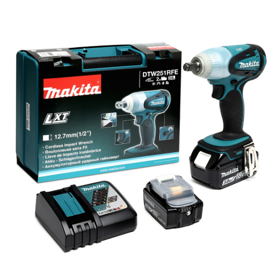 MAKITA เครื่องขันบล๊อกไร้สาย 18 โวลต์ 1/2 นิ้ว รุ่น DTW-251RFE