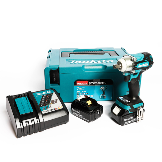 MAKITA เครื่องขันบล๊อกไร้สาย 18 โวลต์ 1/2 นิ้ว รุ่น DTW300RTJ แรงบิดสูงสุด 330 นิวตันเมตร 