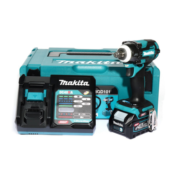 MAKITA เครื่องขันบล๊อกไร้สาย 40 โวลต์ 1/2 นิ้ว รุ่น TW004GD101 แรงบิดสูงสุด 350 นิวตันเมตร รวมแบตเตอรี่และแท่นชาร์จ
