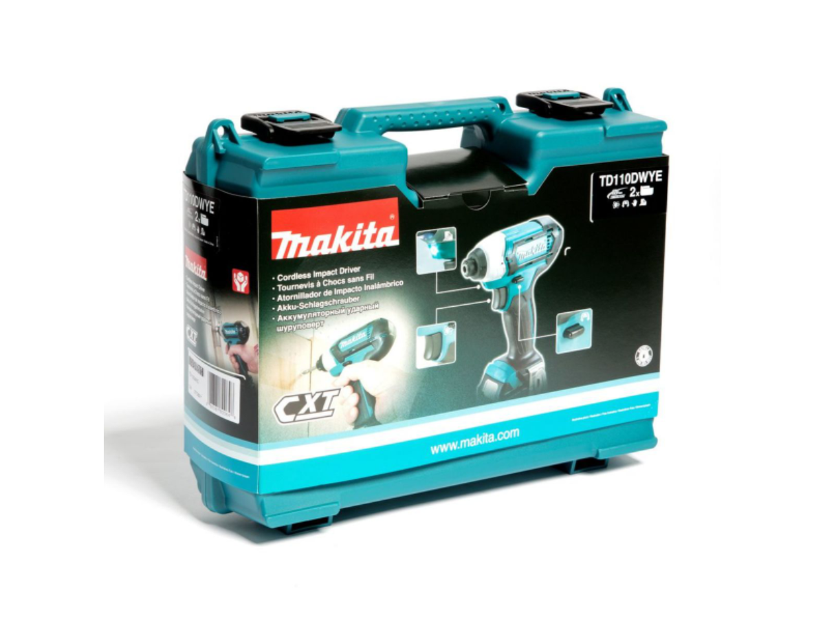 MAKITA สว่านไขควงกระแทกไร้สาย 12 โวลต์ 1/4 นิ้ว รุ่น TD110DWYE