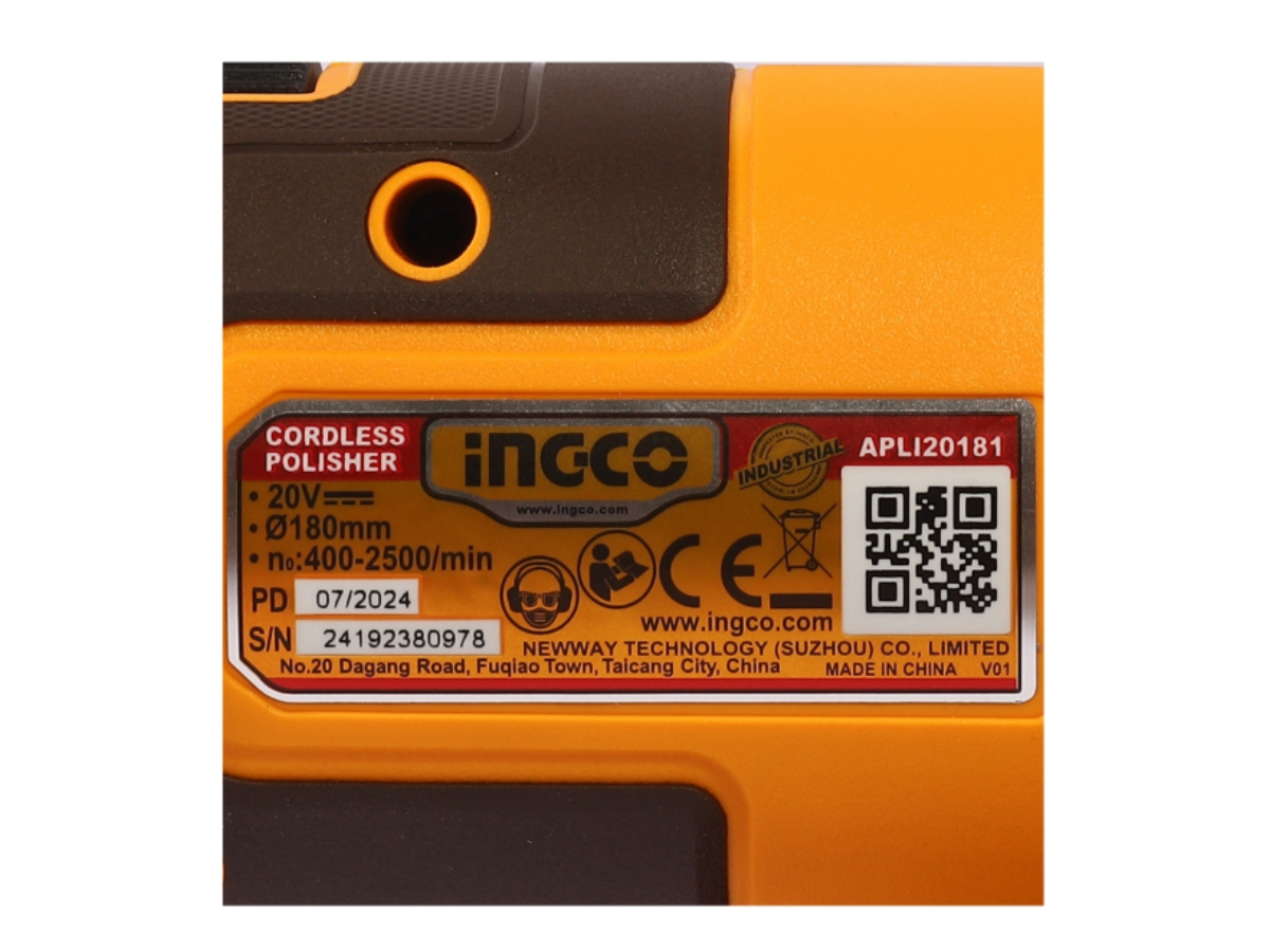 NGCO เครื่องขัดเงา 7 นิ้ว พร้อมแบตเตอรี่ รุ่น APLI20181
