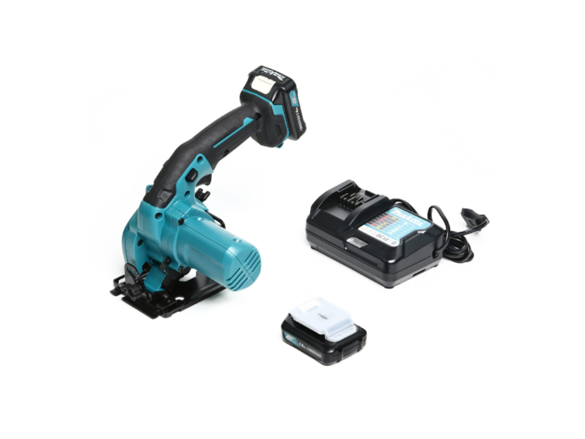 MAKITA เลื่อยวงเดือนไร้สาย 12 โวลต์ ขนาด 85 มม. รุ่น HS301DWYE ความเร็วรอบตัวเปล่า 1,500 รอบ/นาที รวมแบตเตอรี่-แท่นชาร์จ