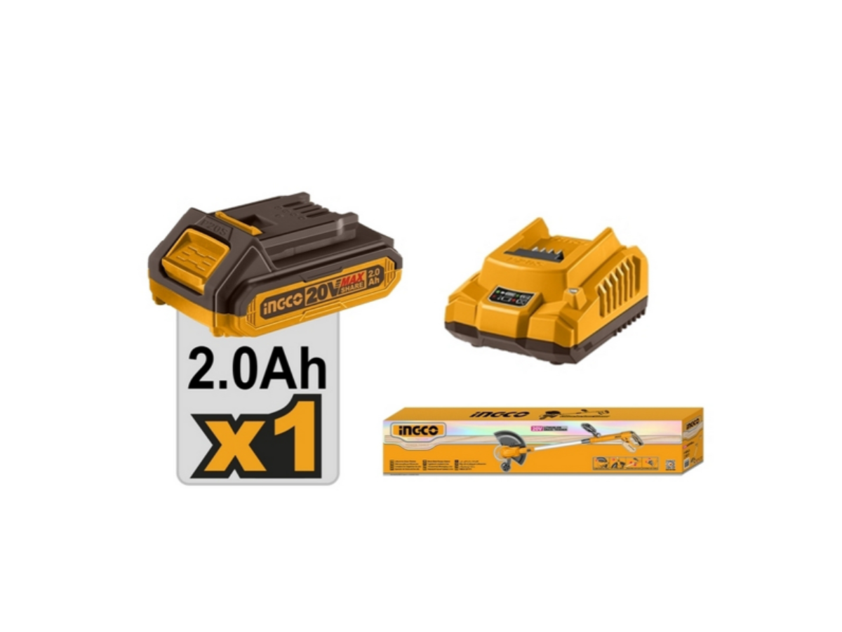 INGCO เครื่องเล็มหญ้าสายเอ็น 20V 300 มม. รุ่น CGTLI203285 ความเร็วรอบ 8,200 รอบ/นาที