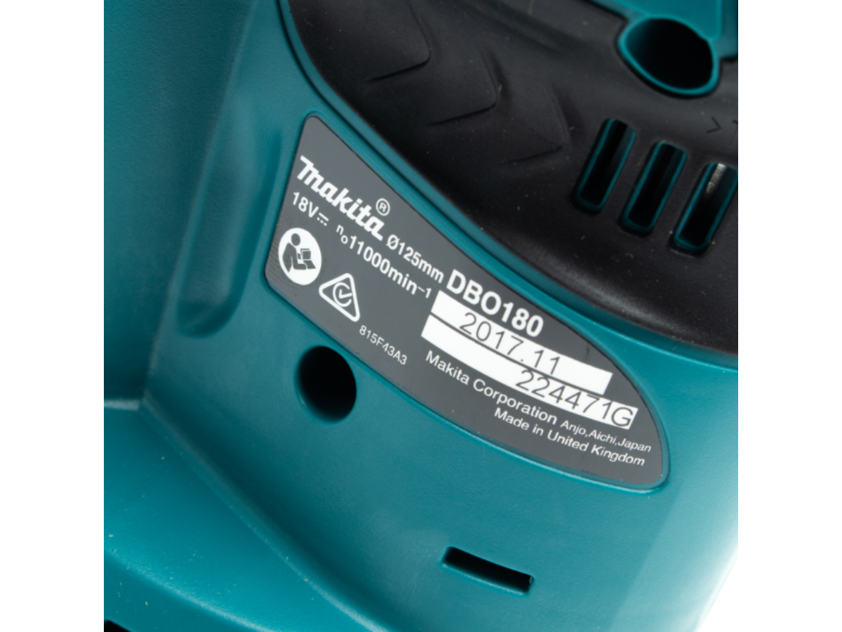 MAKITA เครื่องขัดกระดาษทรายไร้สาย 18 โวลต์ 125 มม. (5 นิ้ว) รุ่น DBO180