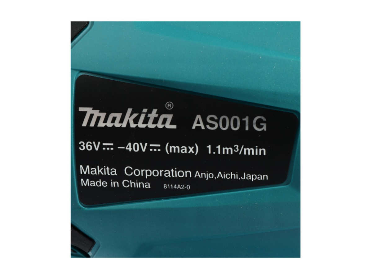 MAKITA เครื่องเป่าลมมือถือไร้สาย 40 โวลต์ รุ่น AS001GZ แรงดันลมสูงสุด 10.3 KPA ไม่รวมแบตเตอรี่-แท่นชาร์จ