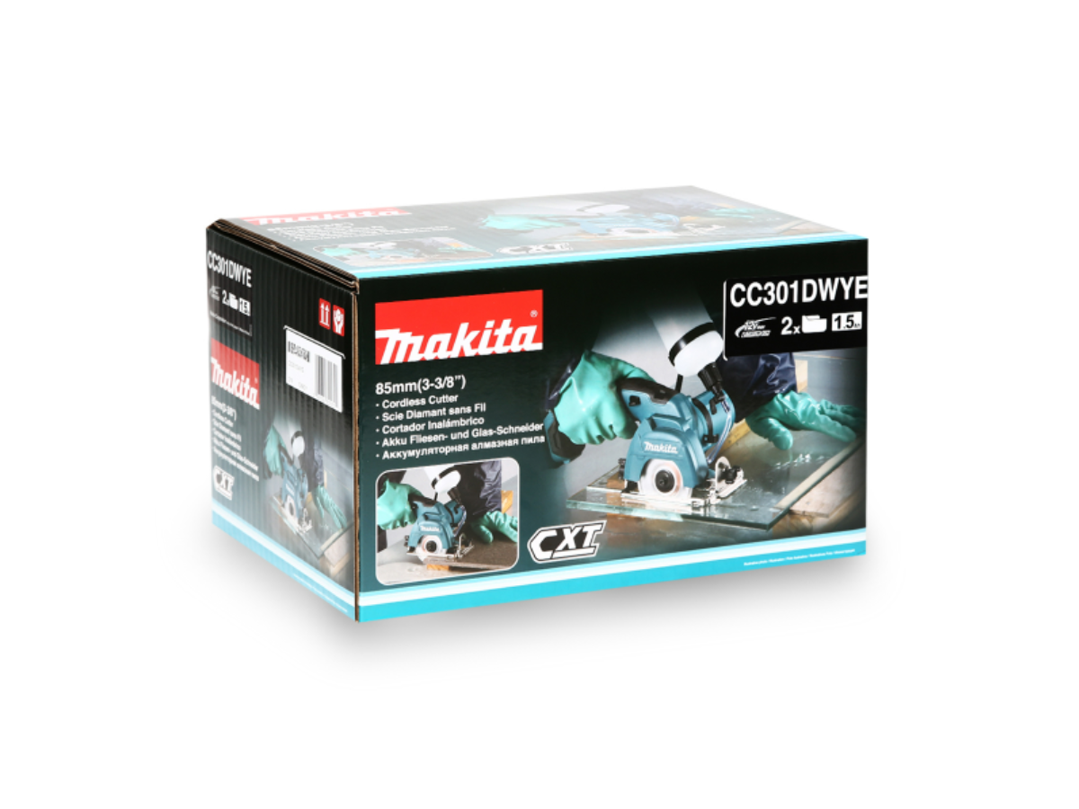 MAKITA เครื่องตัดกระจกไร้สาย 12 โวลต์ ขนาด 85 มม. (3-3/8 นิ้ว) รุ่น CC301DWYE