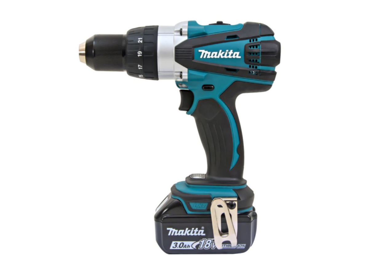 MAKITA สว่านไขควงไร้สาย 18 โวลต์ ขนาด 1/2 นิ้ว รุ่น DDF-458RFE แรงบิดหมุน 84 นิวตันเมตร รวมแบตเตอรี่และแท่นชาร์จ
