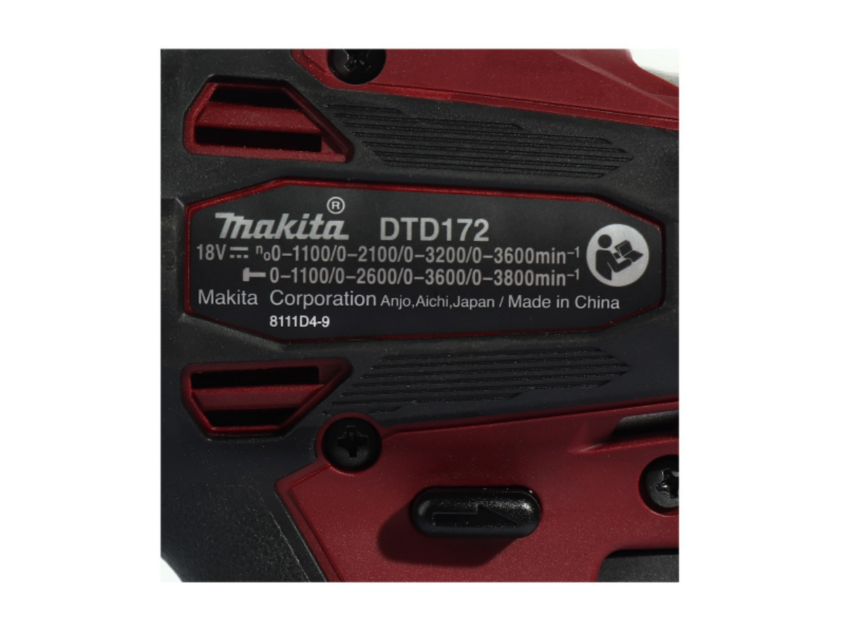 MAKITA สว่านไขควงกระแทกไร้สาย สีแดง 18 โวลต์ 1/4 นิ้ว รุ่น DTD172RFAR แรงบิดสูงสุด 180 นิวตันเมตร มอเตอร์แบบไร้แปรงถ่าน รวมแบตเตอรี่และแท่นชาร์จ