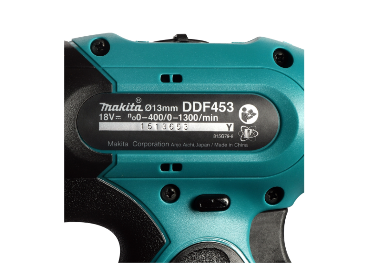MAKITA สว่านไขควงไร้สาย 18 โวลต์ ขนาด 1/2 นิ้ว รุ่น DDF453FX13 แรงบิดหมุน 38 นิวตันเมตร รวมแบตเตอรี่และแท่นชาร์จ