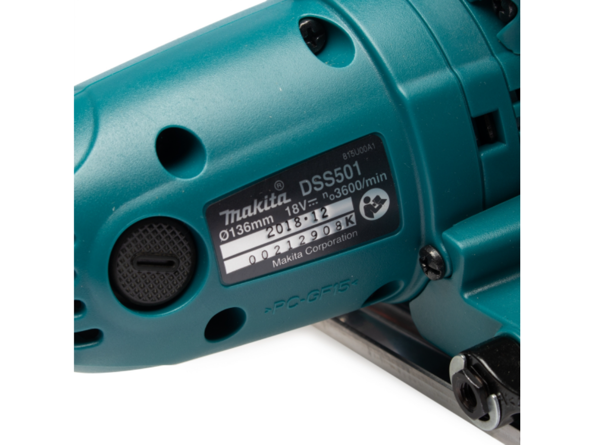 MAKITA เลื่อยวงเดือนไร้สาย 18 โวลต์ ขนาด 5 นิ้ว รุ่น DSS501Z ความเร็วรอบตัวเปล่า 3,600 รอบ/นาที