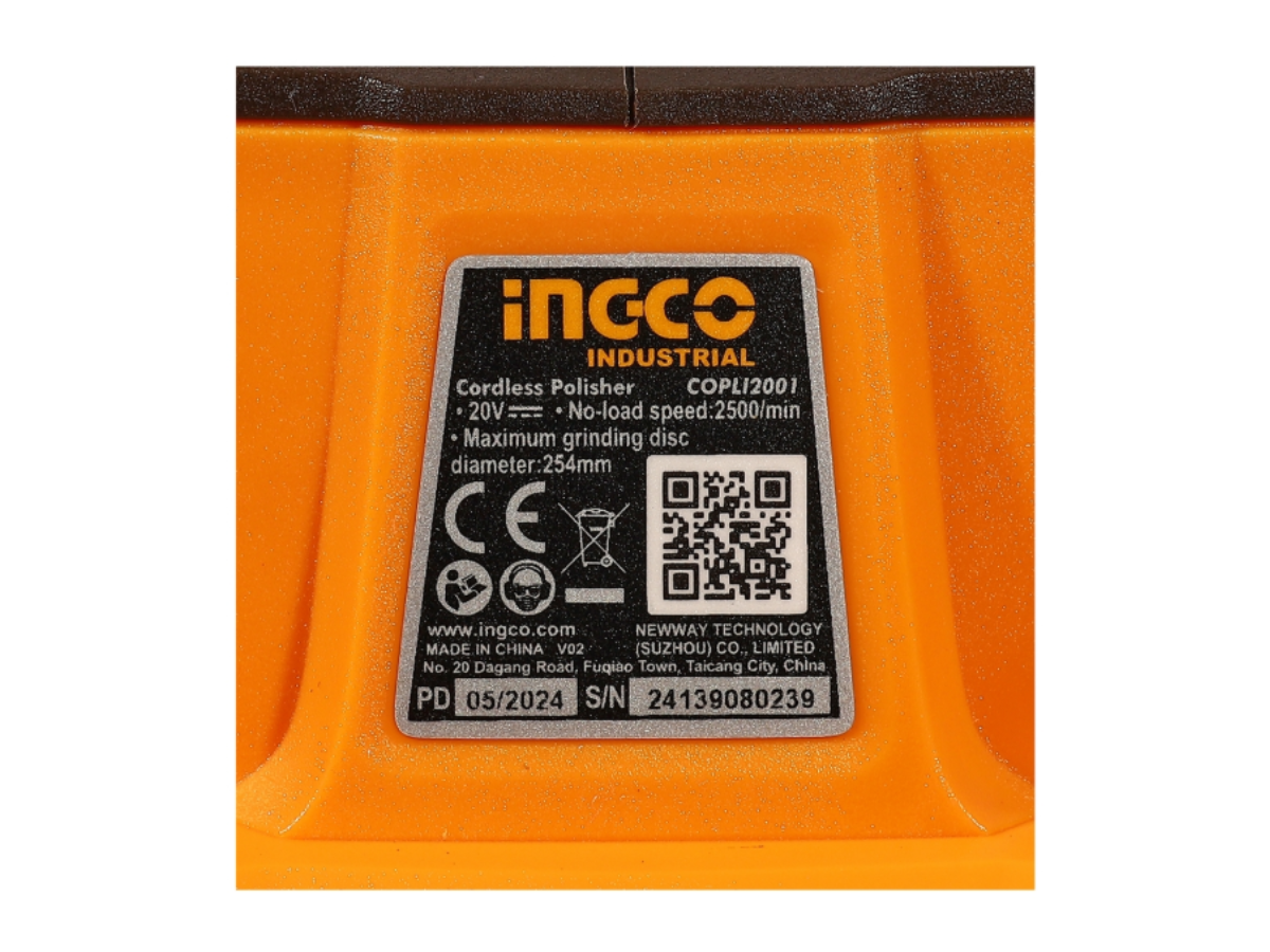 INGCO เครื่องขัดเงา 20V 254 มม. (10 นิ้ว) รุ่น COPLI2001