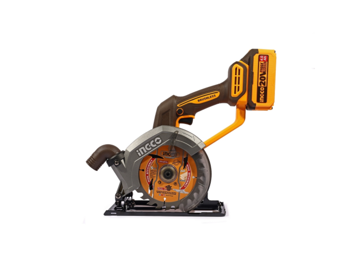 INGCO 20V-BL เลื่อยวงเดือนไร้สาย 5 นิ้ว (140 มม.) รุ่น CSLI14021 ความเร็วรอบ 6300 RPM รวมแบตเตอรี่และแท่นชาร์จ (อิงโก้)