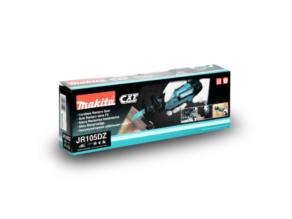 MAKITA เลื่อยชักไร้สาย 12 โวลต์ (น๊อตล็อก + B-Type) รุ่น JR105DZ ความยาวช่วงชัก 1/2 นิ้ว ไม่รวมแบตเตอรี่-แท่นชาร์จ