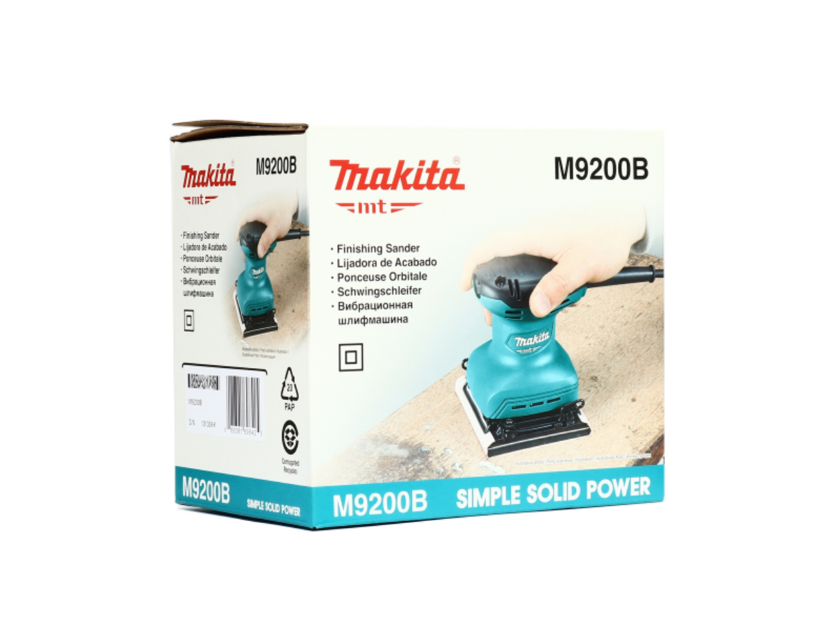 MAKITA เครื่องขัดกระดาษทรายสั่น จัตุรัส ขนาด 114 X 140 มม. (4-1/2 X 5-1/2 นิ้ว) กำลังไฟ 180 วัตต์ รุ