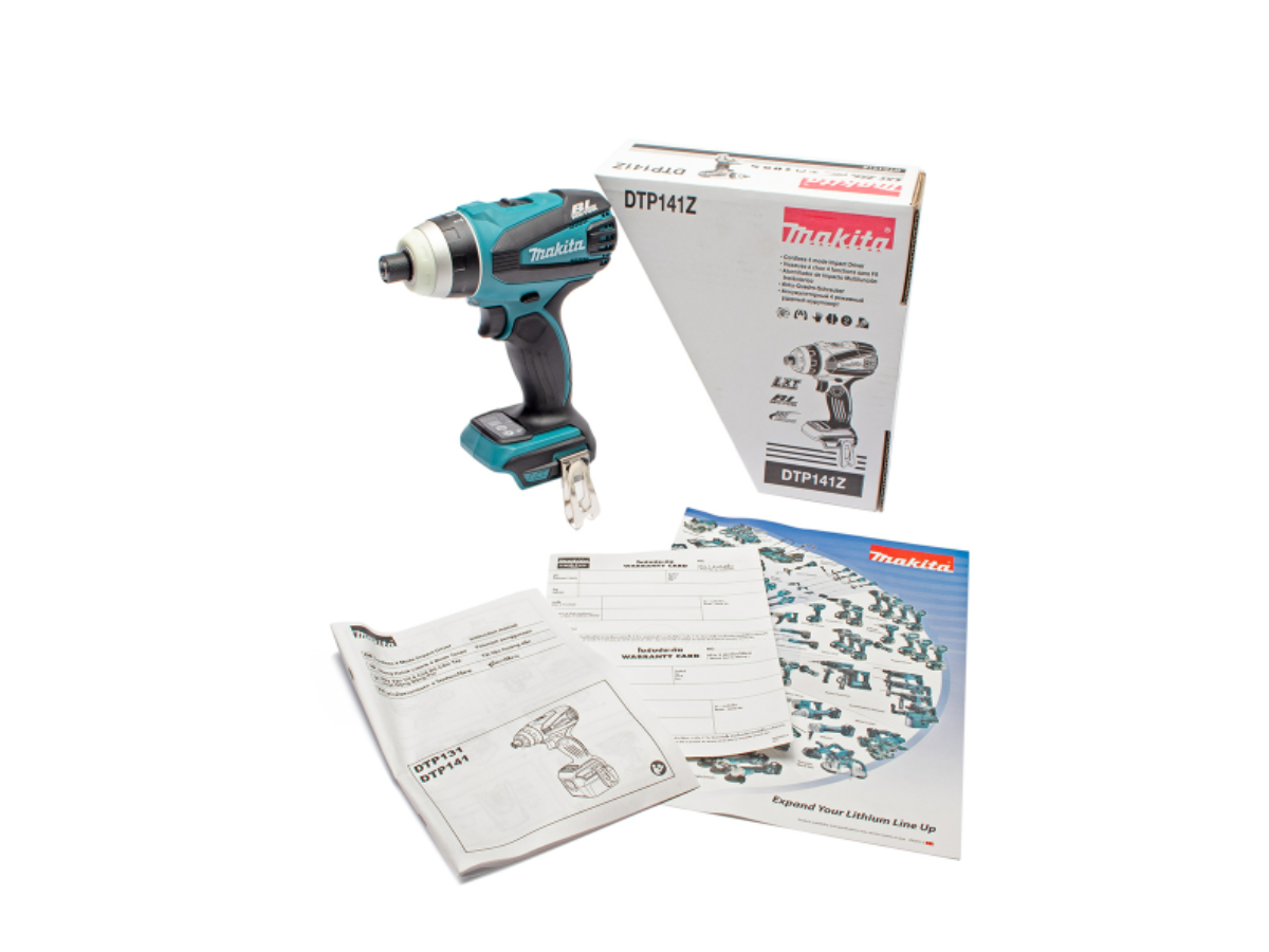 MAKITA สว่านไขควงกระแทกไร้สาย 4 โหมด 18 โวลต์ 1/4 นิ้ว รุ่น DTP141Z แรงบิดสูงสุด 150 นิวตันเมตร ไม่รวมแบตเตอรี่และแท่นชาร์จ