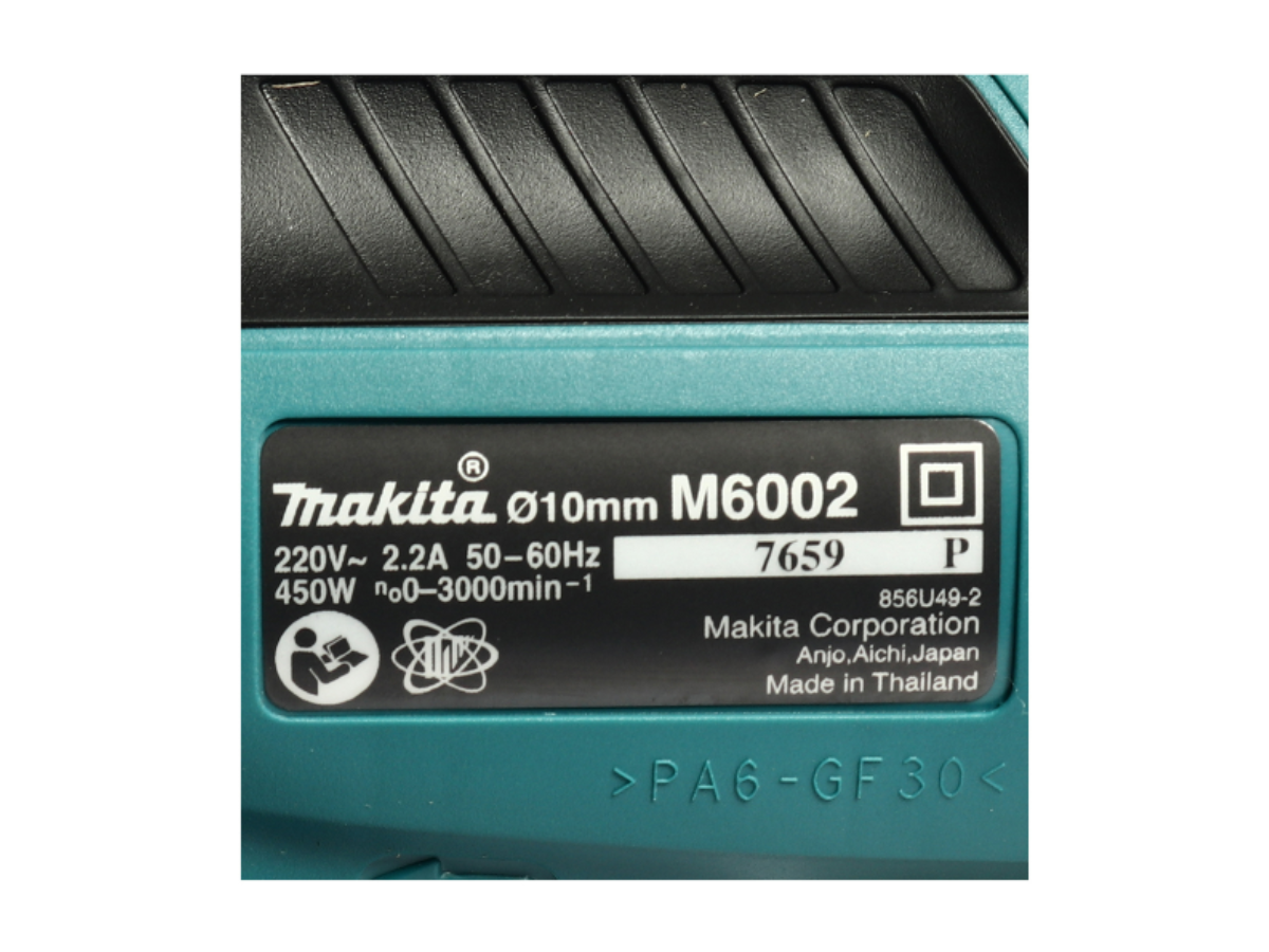 MAKITA สว่านไฟฟ้า ขนาด 3/8 นิ้ว กำลังไฟ 450 วัตต์ รุ่น M6002B