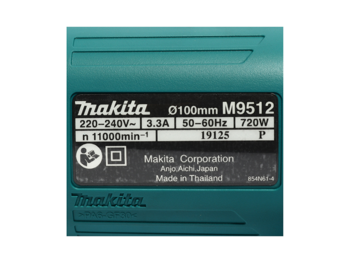 MAKITA เครื่องเจียรไฟฟ้า ขนาด 4 นิ้ว กำลังไฟ 720 วัตต์ รุ่น M9512B