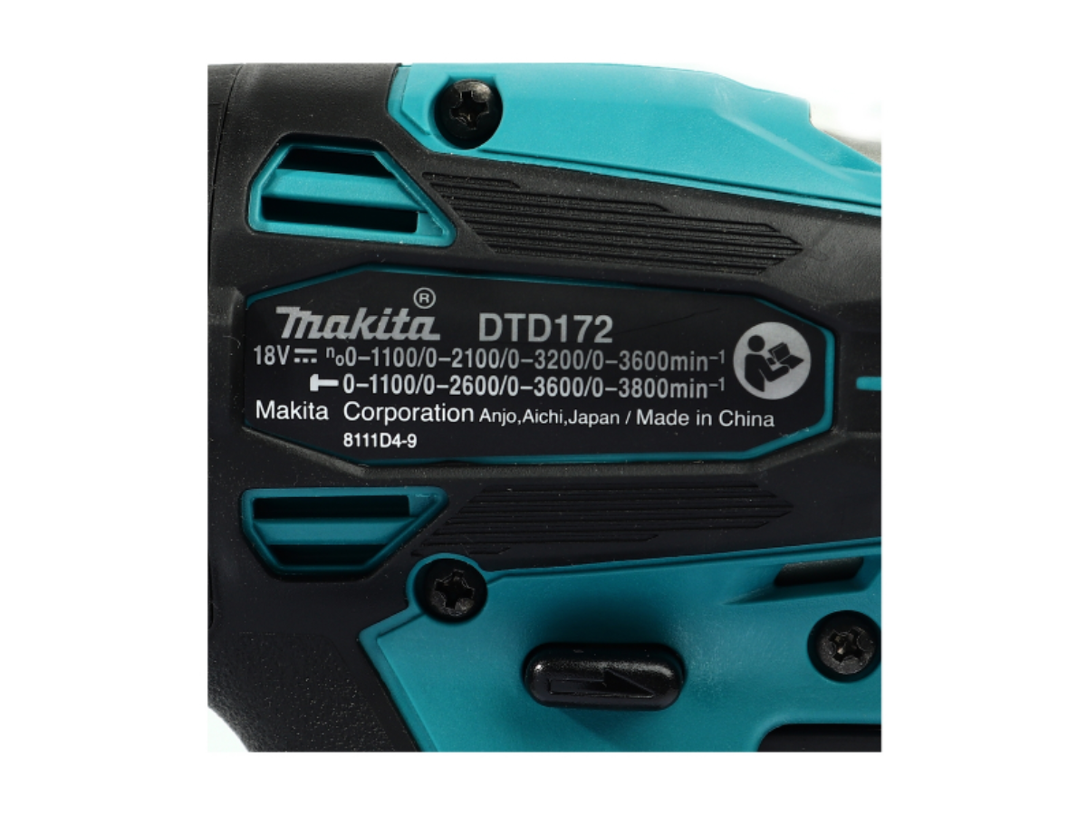 MAKITA สว่านไขควงกระแทกไร้สาย 18 โวลต์ 1/4 นิ้ว รุ่น DTD172RTJ แรงบิดสูงสุด 180 นิวตันเมตร มอเตอร์แบบไร้แปรงถ่าน รวมแบตเตอรี่และแท่นชาร์จ
