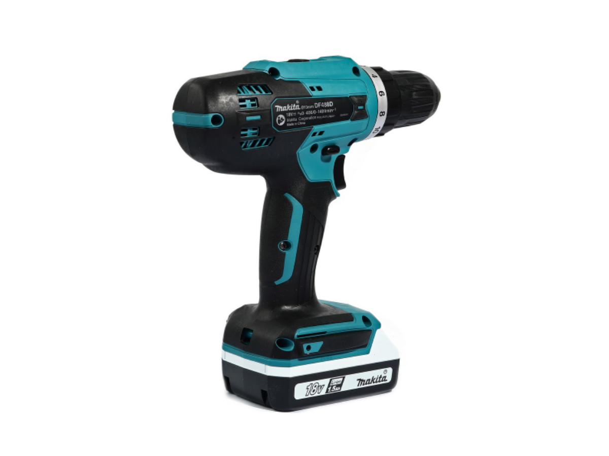MAKITA สว่านไขควงไร้สาย 18 โวลต์ ขนาด 1/2 นิ้ว รุ่น DF488D005 แรงบิดหมุน 38 นิวตันเมตร รวมแบตเตอรี่และแท่นชาร์จ