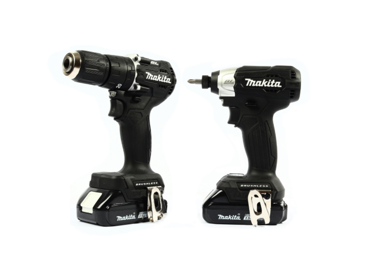 MAKITA ชุดสว่านกระแทกไร้สาย สีดำ 18V รุ่น DLX2414X7B ประกอบด้วยรุ่น DHP487+DTD157 รวมแบตเตอรี่-แท่นชาร์จ