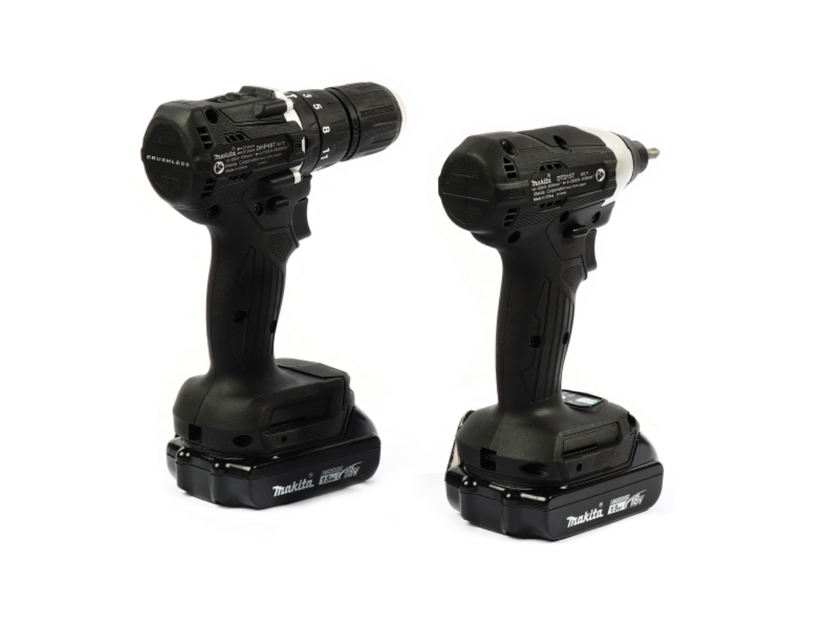 MAKITA ชุดสว่านกระแทกไร้สาย สีดำ 18V รุ่น DLX2414X7B ประกอบด้วยรุ่น DHP487+DTD157 รวมแบตเตอรี่-แท่นชาร์จ
