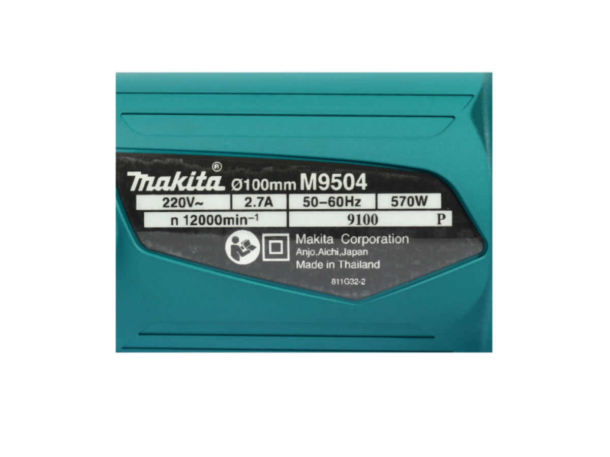 MAKITA เครื่องเจียรไฟฟ้า ขนาด 4 นิ้ว กำลังไฟ 570 วัตต์ รุ่น M9504B